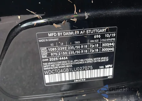 2020 Mercedes-Benz Gla 250 4Matic z USA, uszkodzony, nr VIN WDCTG4GB1LU027075